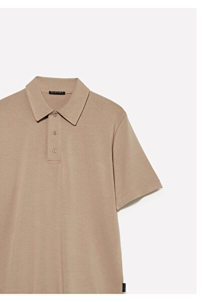 Sisley Amestec de bumbac și modal de culoare piatră pentru bărbați slim fit G...