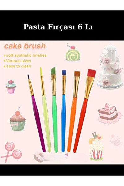 Erenle ticaret Pasta Kurabiye Şeker Hamuru Kek Şekillendirme Fırça Seti 6 LI ...