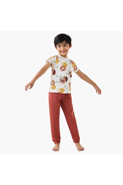 Juniors Animal Print T-shirt and Pyjama Set