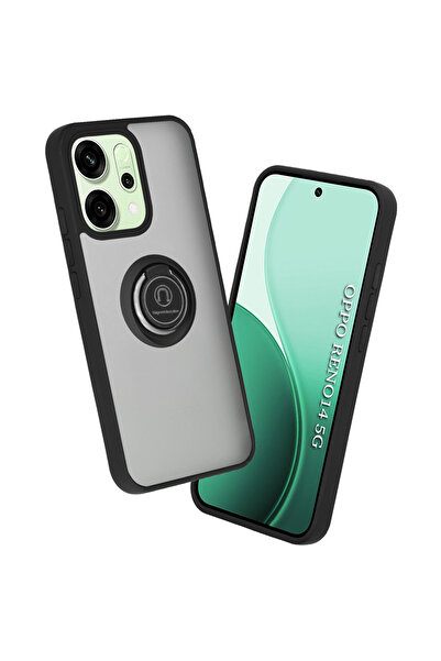 Techsuit Husa Oppo Reno14 Glinth cu inel suport stand magnetic, negru