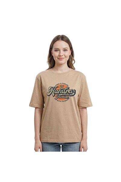 Enfield & Co. Kolec Print Enfield&Co Women's T-Shirt Handrciy Camel
