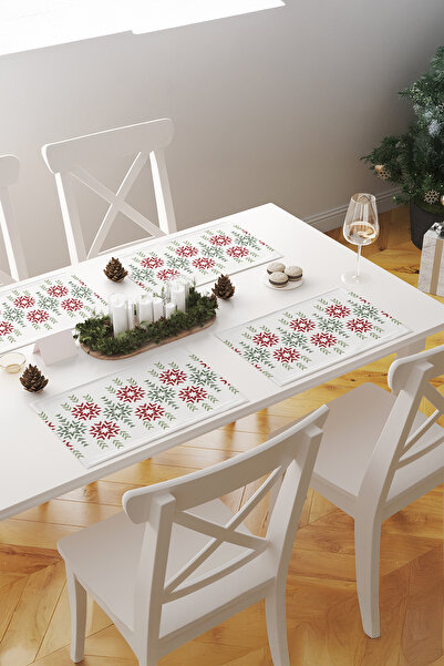 ASDİVA طقم أدوات مائدة أمريكي مكون من قطعتين بنمط زهرة النجمة الإثنية - أخضر-...