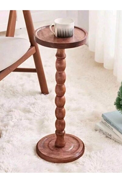 Mtanvxay طاولة جانبية خشبية عتيقة صغيرة متعددة الاستخدامات، مناسبة لغرفة المع...