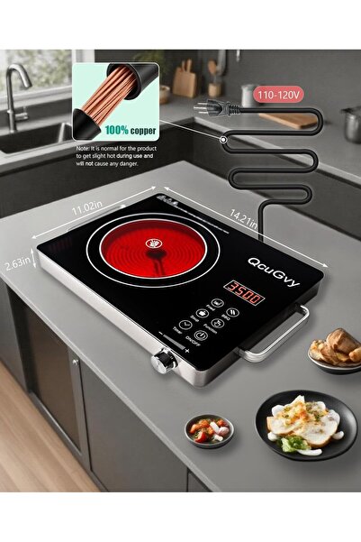 RUIYADA 3500W Portable Infrared Electric Burner, Touch Control Hot Plate with...