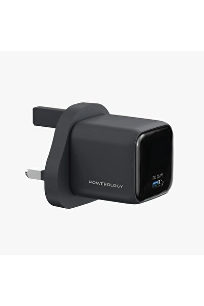 Powerology Volt-X 25W Mini GaN Wall Charger USB-C Fast Charging Compact UK Plug