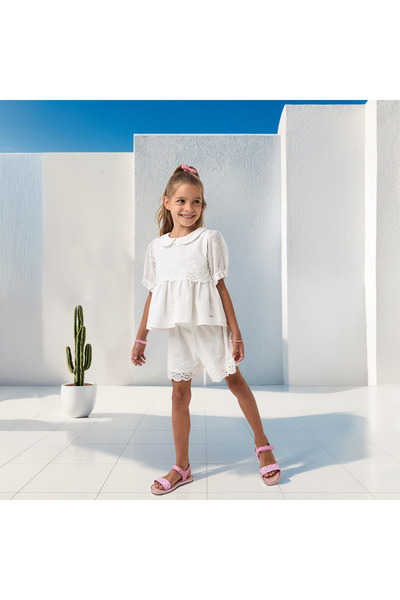 Lee Cooper Schiffli Detail Top and Shorts Set