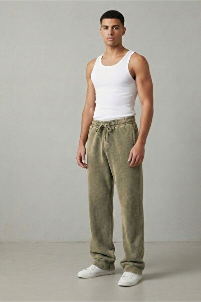 BİGOSSO Yıkamalı Baggy Eşofman Altı 3 İplik