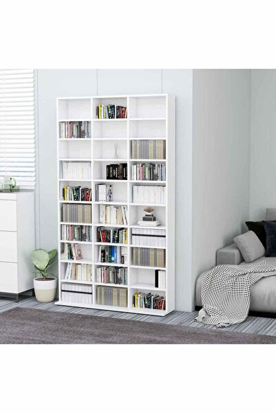 vidaxl CD Cabinet White 102x16x177.5 cm Engineered Wood