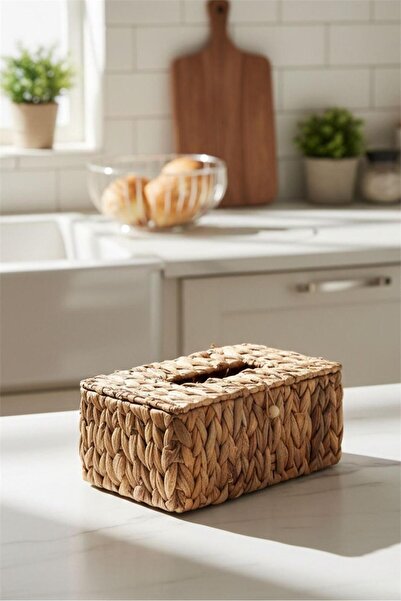 Bayev Favorite 9097 Rectangular Desktop Napkin Holder with Wicker Mesh Cover