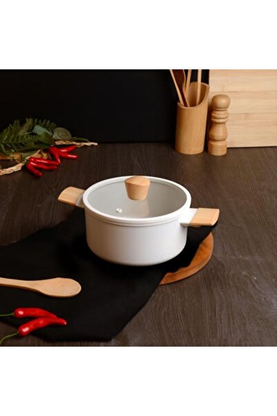 Belariva 20 cm Kpkl White Wooden Handle Deep Pot