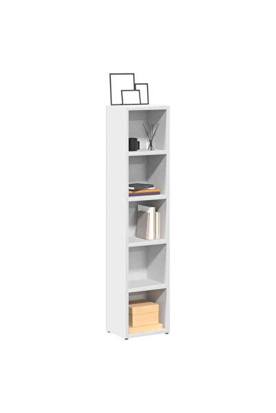 vidaxl CD Cabinets 2 pcs White 21x16x93.5 cm Engineered Wood