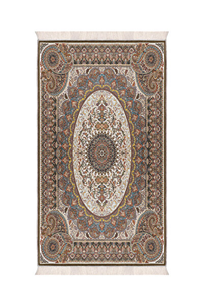 Bursa İpek Khaki Velvet Rug Prayer Rug