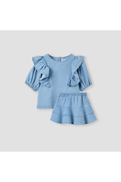 Lee Cooper Ruffled Denim Top and Skirt Set