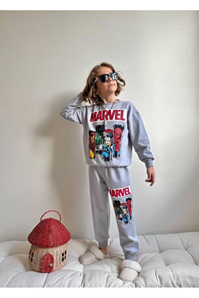 cgboutiquestylekids طقم رياضي للأطفال من Cg Kids Marvel Figure مطبوع مكون من ...
