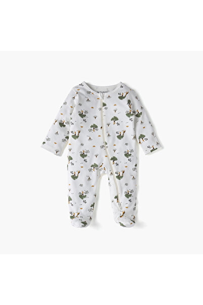 Juniors All-Over Print Closed Feet Sleepsuit with Long Sleeves