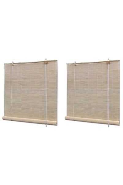 vidaxl Bamboo Roller Blinds 2 pcs 120x160 cm Natural