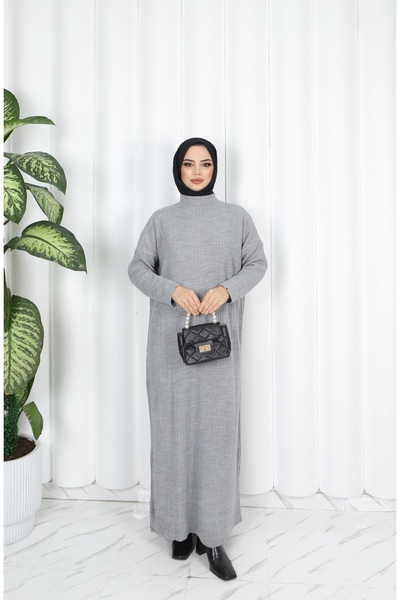 NİSUM MODA Corded Knitwear Dress