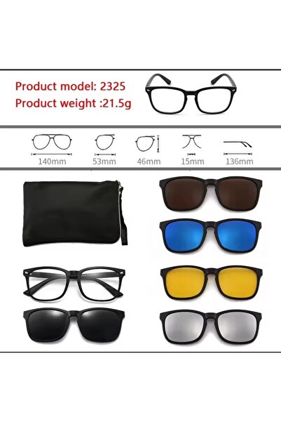 Game Women Men Magnetic Clip-On Glasses Set 6 in 1