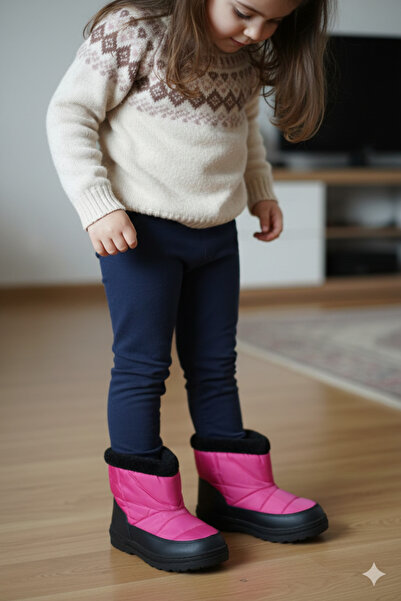 Deniz Terlik Cizme de zăpadă pentru fete cu căptușeală caldă din blană |   Ci...