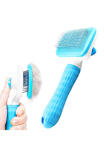 Choice3 Square-Blue Self-cleaning Pet Hair Remove Comb Cat Slicker Brush Pet ...