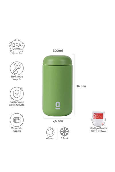 Espressolab Green Stainless Steel Mini Mug Thermos 300 ml |   No:117