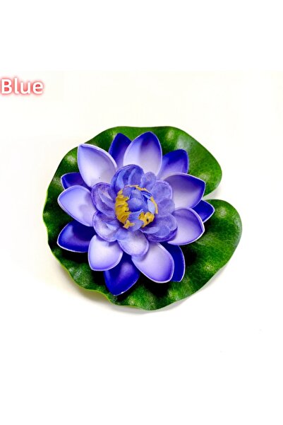 choice2 Blue 1PCS lifelike multi-color lotus floating foam flowers, suitable ...