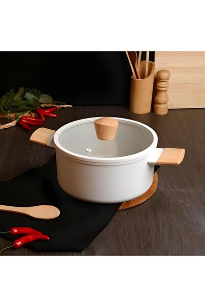 Belariva 26 cm Kpkl White Wooden Handle Deep Pot