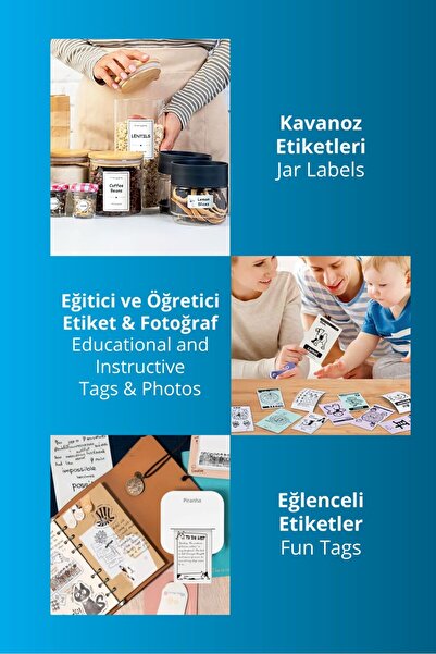Piranha 5510 Taşınabilir Label Printer & Mobil Etiket Yazıcı | 4 Rulo Hediye | Fotoğraf Baskı | Mobil App