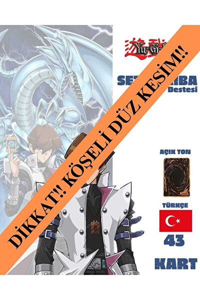 Cakmak Oyun Dukkani Yu-Gi-Oh! Türkçe KÖŞELİ KART-DÜZ KESİM Seto Kaiba Destesi...