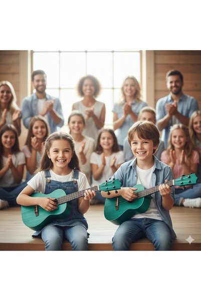 MegArya 24-Inch Concert Ukulele for Beginners & Kids | Mahogany Wood Hawaii Style Ukulele |Green Finish