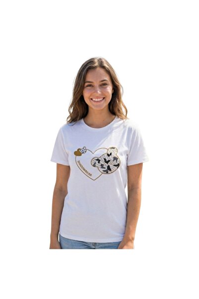 Enfield & Co. Print Enfield&Co Ženska T-shirt Srce-Zec Ecru