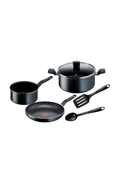 TEFAL Starter Black Cookware Set, 6pc, Titanium Coat, Thermo-Fusion&Signal, I...