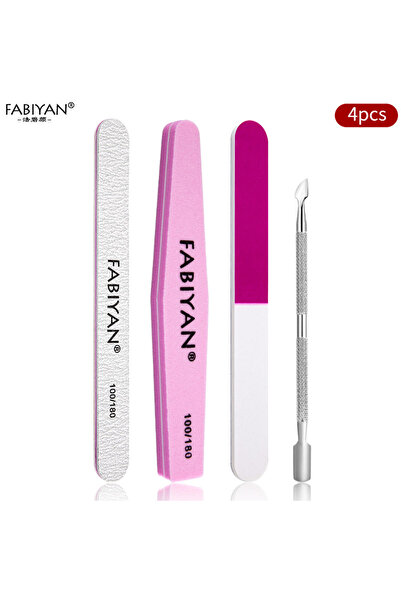 Choice3 4Pcs Manicure Set Cuticle Pusher Clippers Nail Art Files Buffer Sandi...