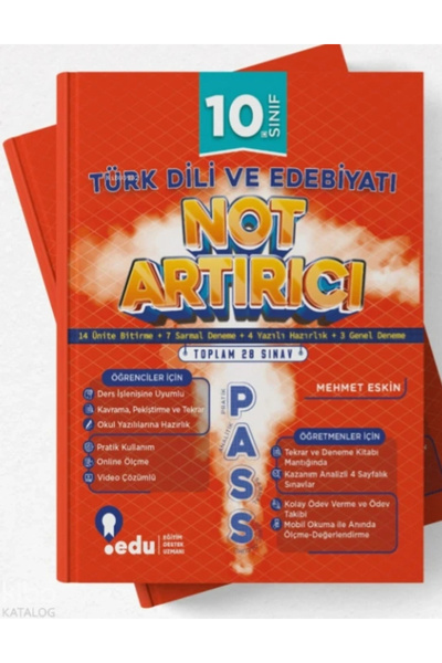 EDU YAYINLARI (EĞİTİM DESTEK UZMANI) 10.SINIF TÜRK DİLİ VE EDEBİYATI NOT ARTI...