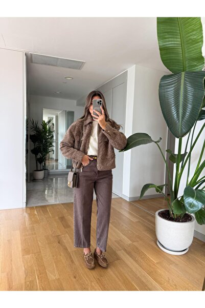 MERVE AKSOY Cardie Skater Fit Jean - Kahve Yıkamalı