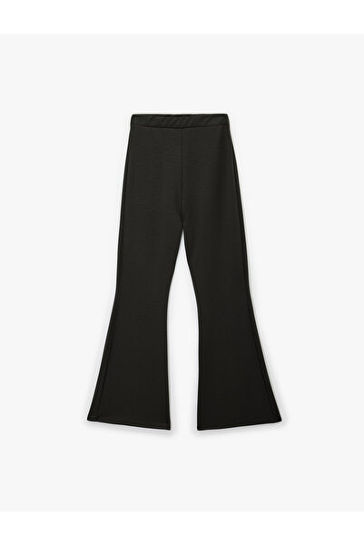 Koton Scuba Fabric Slim Fit Flared Leg Trousers