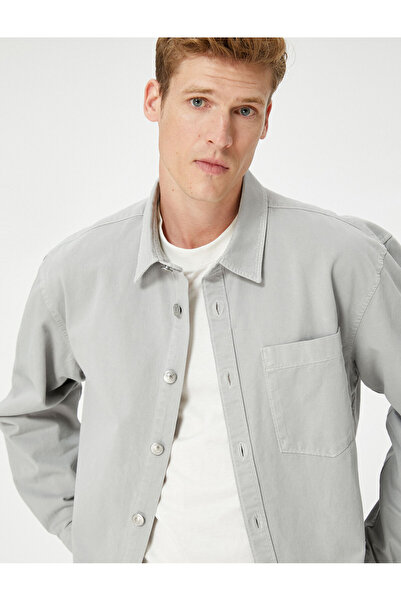 Koton Graues Herrenhemd