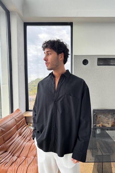 Flaw Wear Detaliu buzunar frontal supradimensionat Cămașă neagră