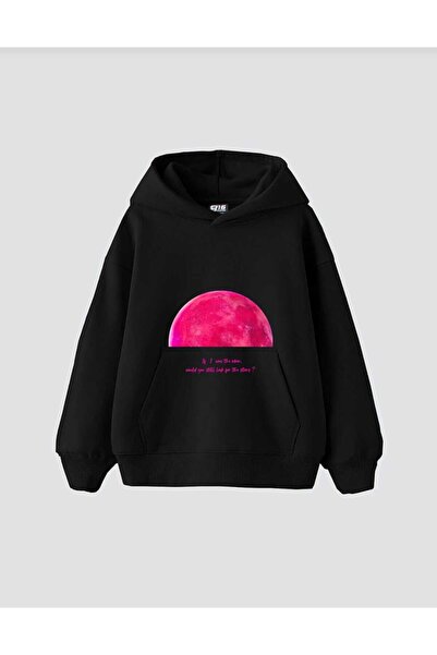 Hunors Sportswear & Company سويت شيرت مطبوع عليه عالم وردي موديل K بغطاء رأس ...