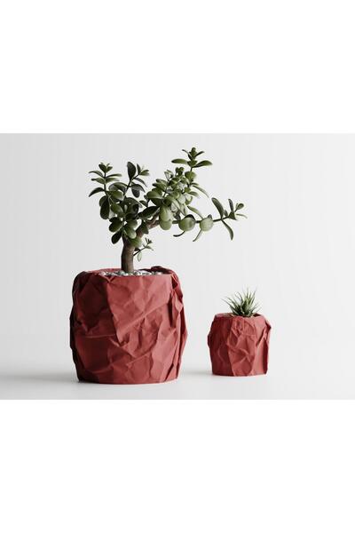 Sani Decorative pot Sani, Miami, small 114 x 114 x 107 mm, Dark Red Matt