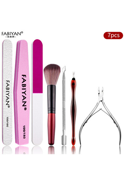 Choice4 7Pcs Manicure Set Cuticle Pusher Clippers Nail Art Files Buffer Sandi...