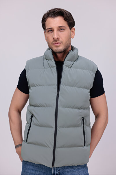 Gizrain Ανδρικό φουσκωτό γιλέκο από ύφασμα Mint Green Nova