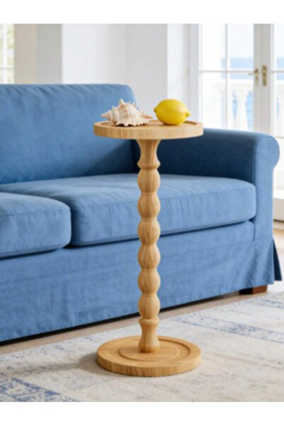 Mtanvxay طاولة صغيرة مستديرة متعددة الاستخدامات من الخشب الطبيعي، ديكور عصري ...