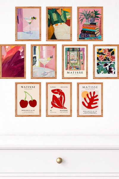 UNT Set de pictură murală modernă cu aspect de cadru din 10 piese – 15x20 cm ...