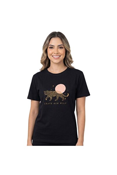 Enfield & Co. Tricou de damă Enfield&Co cu imprimeu Kaplan Negru