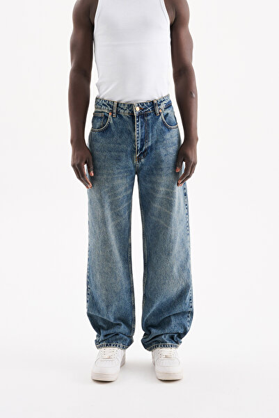 Machinist Pantaloni de blugi largi pentru bărbați, albastru