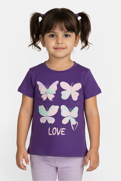 The Children's Place Toddlers Girl Short Sleeve Graphic Print T-Shirt, Purple