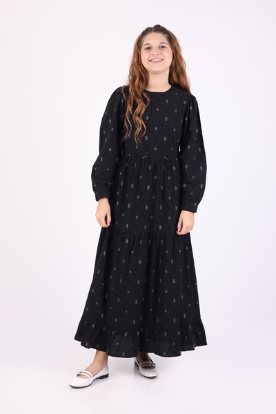 Pafim Girls Full Hijab Jacquard Dress, Teen Girls Elastic Waist Hijab Dress 7...