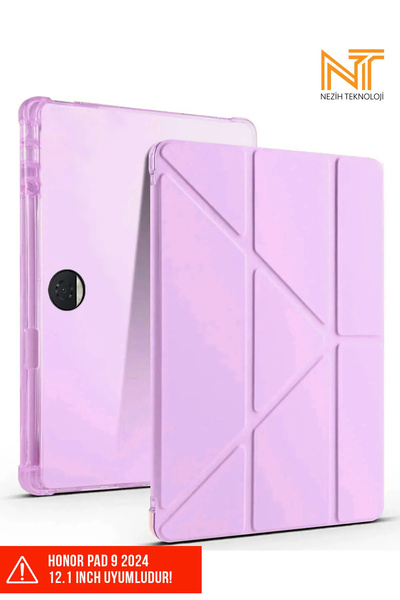 Nezih Case Honor Pad 9 2024 12.1 Inch Uyumlu Trifolding Kalem Bölmeli Arkası ...