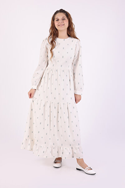 Pafim Girls Full Hijab Jacquard Dress, Teen Girls Elastic Waist Hijab Dress 7...